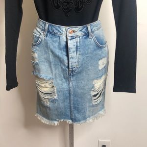 High waisted Denim Skirt